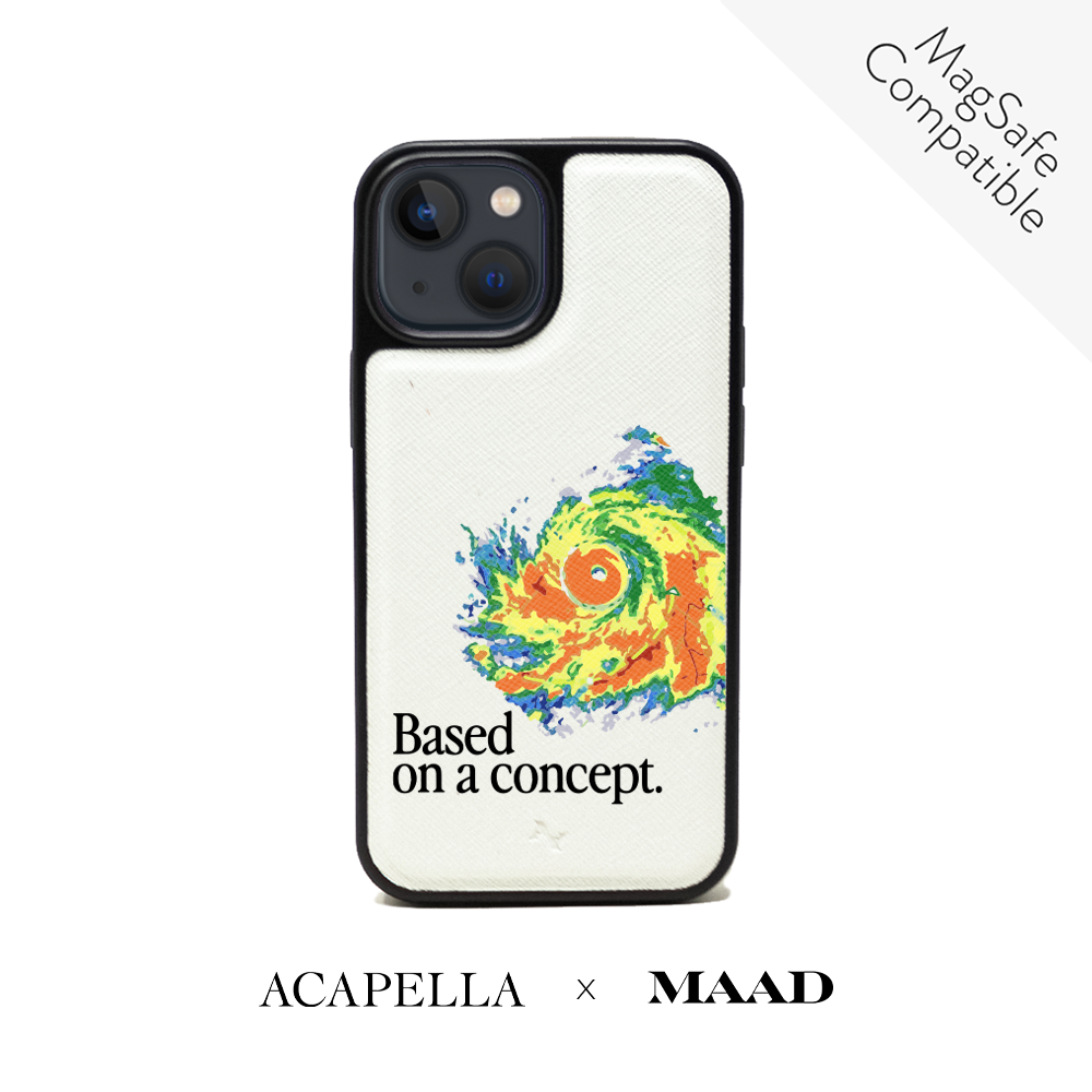 Acapella x MAAD Hurricane -  White IPhone 13 Mini Leather Case