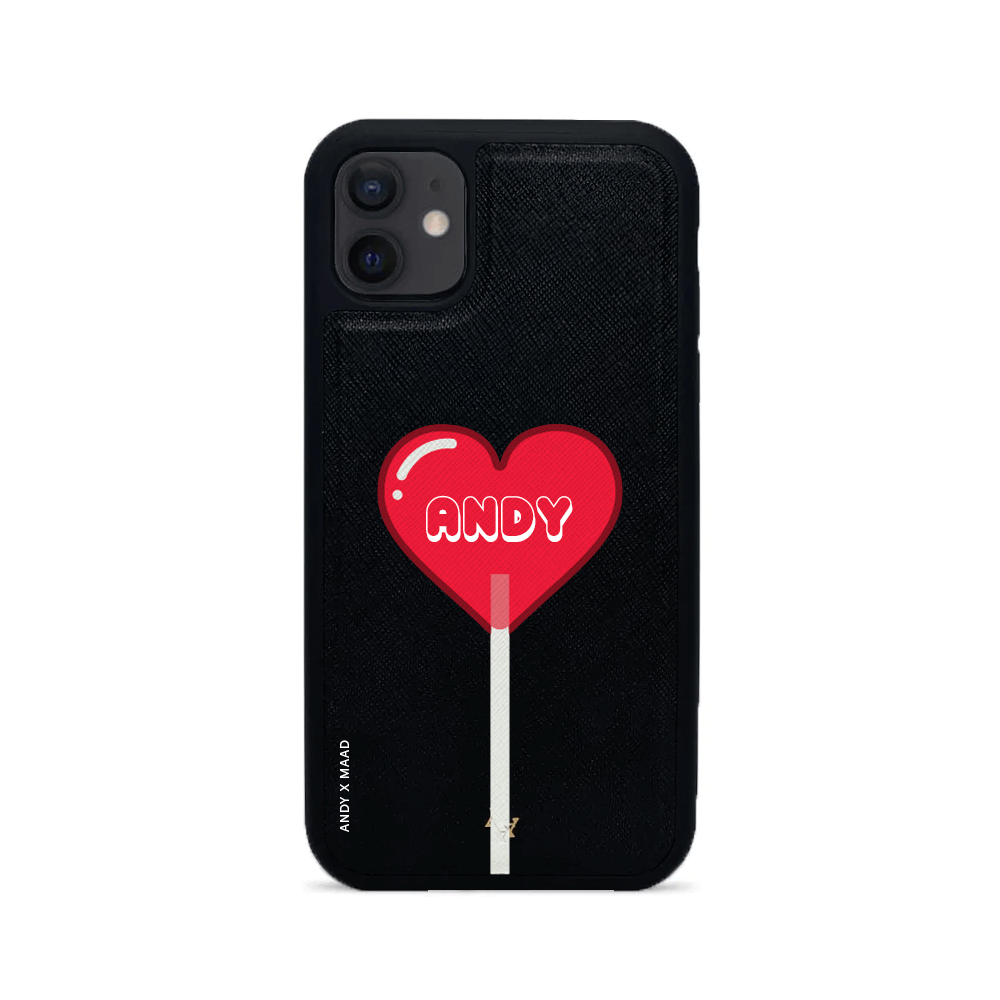 ANDY X MAAD - Valentine's Black IPhone 12 Mini Leather Case