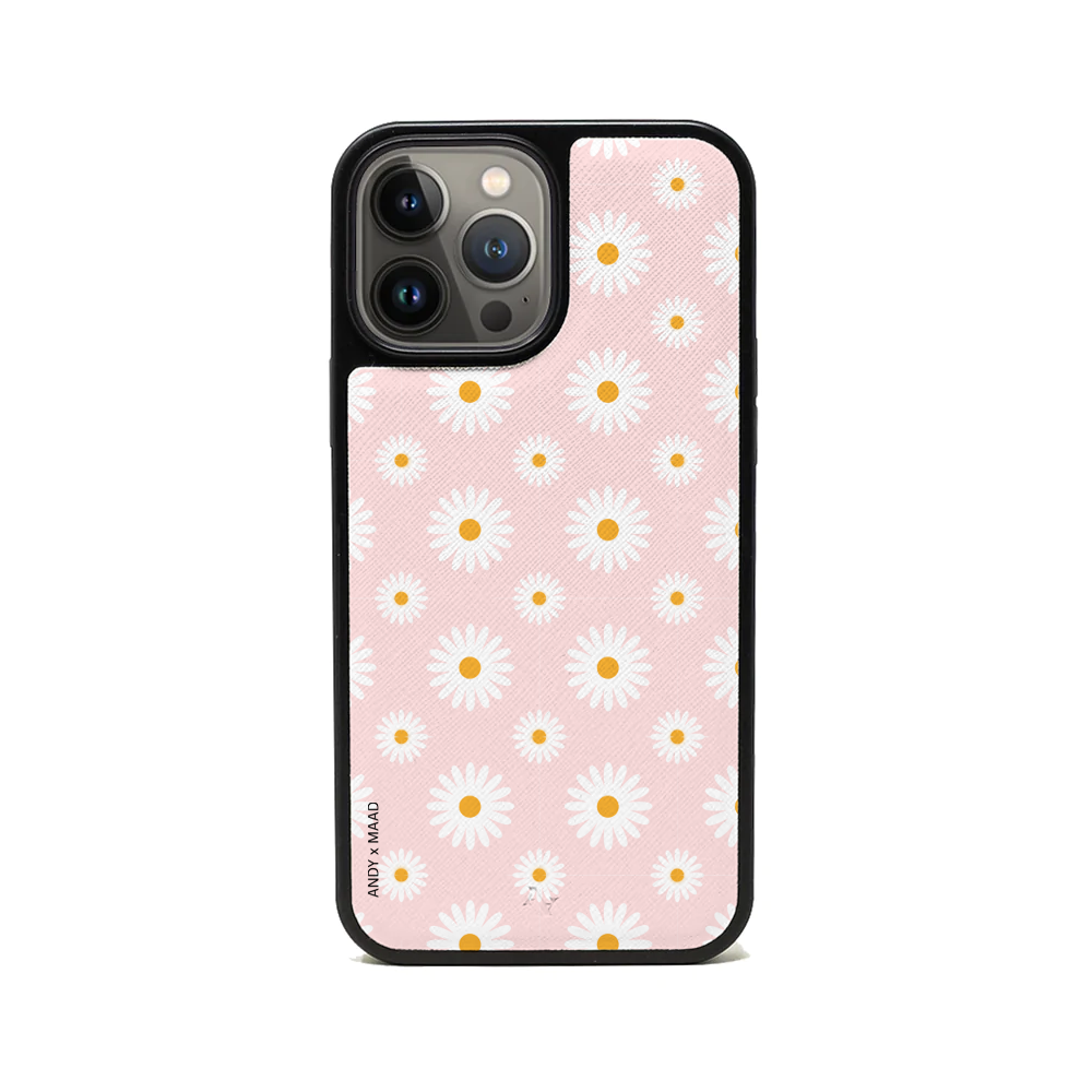 ANDY X MAAD - Pink Daisies IPhone 13 Pro Max Leather Case