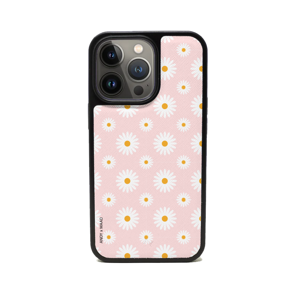ANDY x MAAD - Pink Daisies IPhone 14 Pro Leather Case
