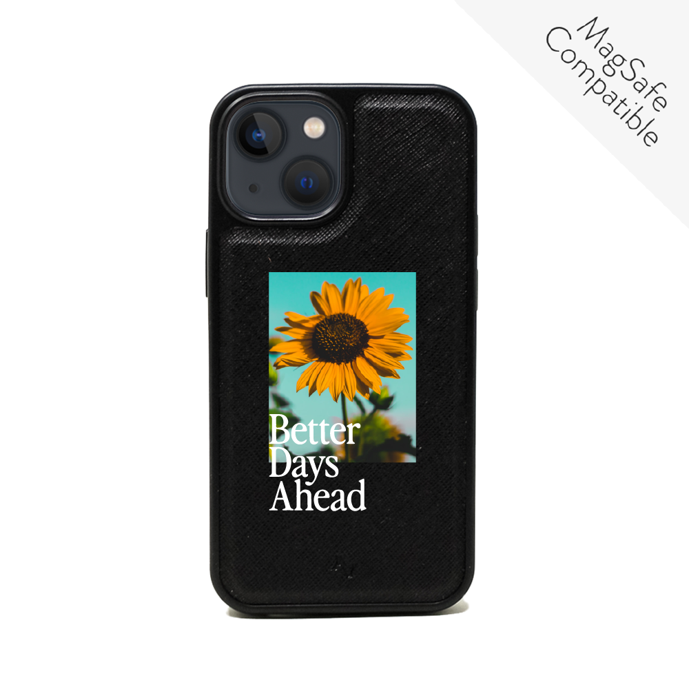 Acapella x MAAD Sunflower - Black IPhone 13 Mini Leather Case