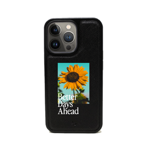 Acapella x MAAD Sunflower - Black IPhone 14 Pro Leather Case