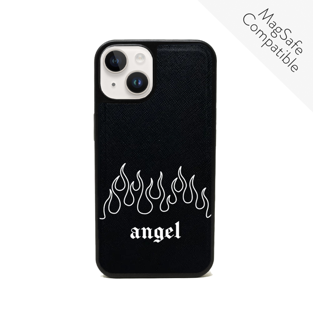 Flames - Black IPhone 14 Plus Leather Case