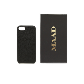 Pebble - Black IPhone 7/8 Case - MAAD Collective - Saffiano IPhone Personalized Case 