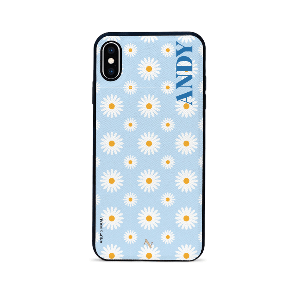 Andy x MAAD - Blue Daisies IPhone XS MAX Leather Case